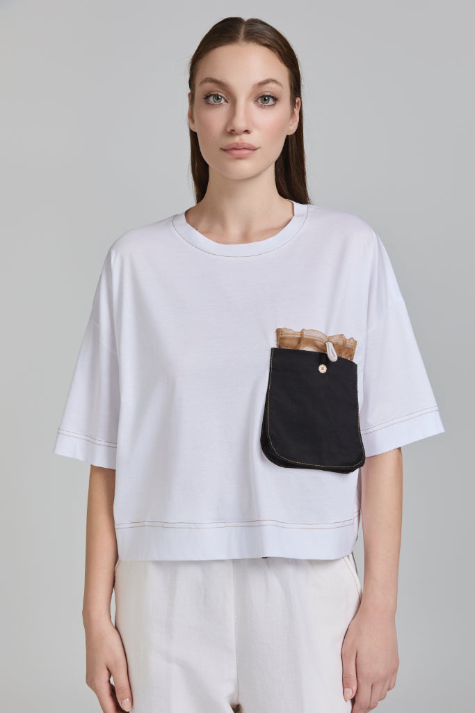 TRC-U145 WHITE POCKET T-SHIRT