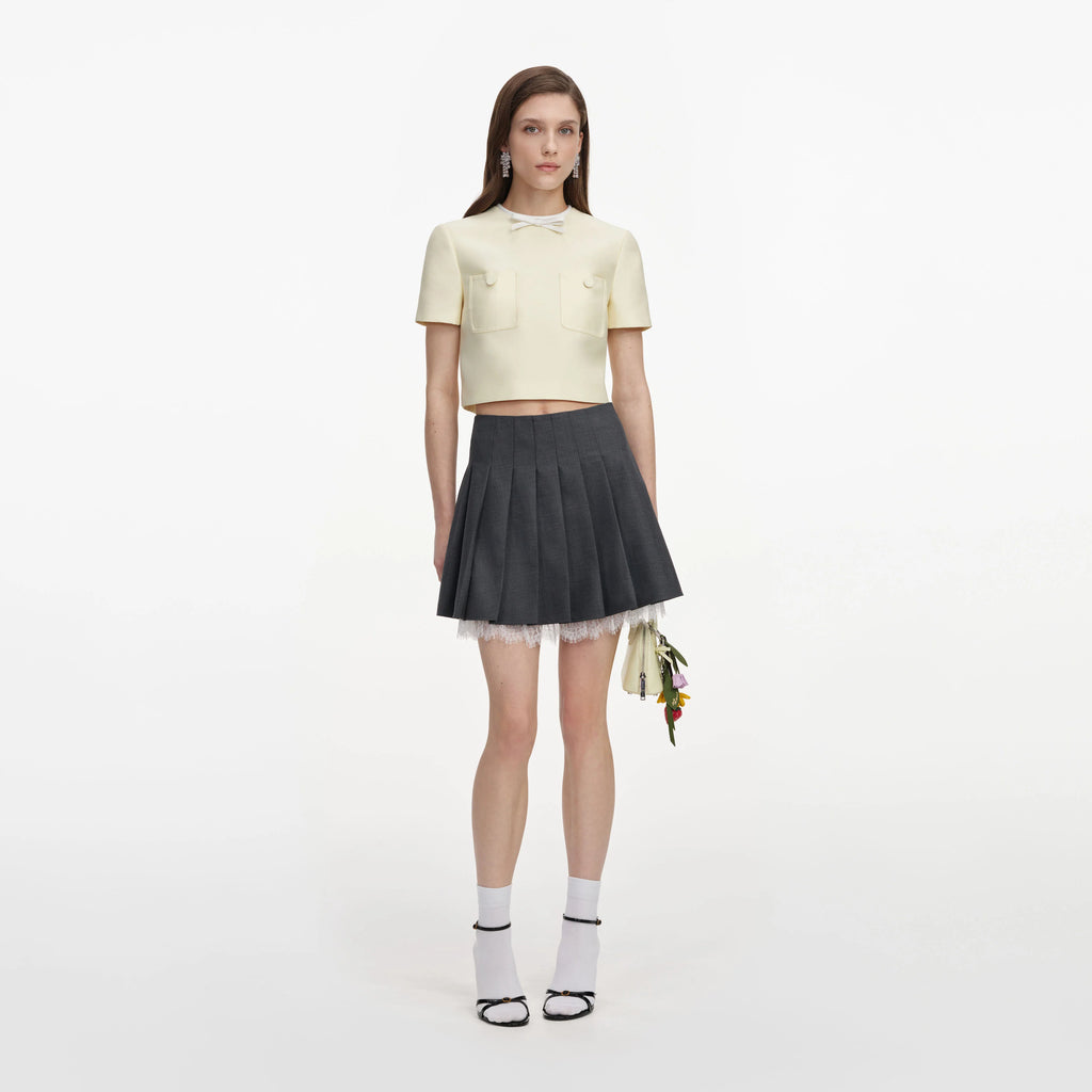 SPO-PF2-001T YELLOW TAFFETA TOP