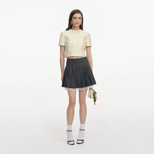 SPO-PF2-001T YELLOW TAFFETA TOP