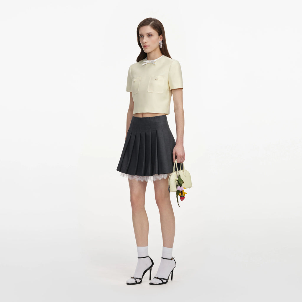 SPO-PF2-001T YELLOW TAFFETA TOP