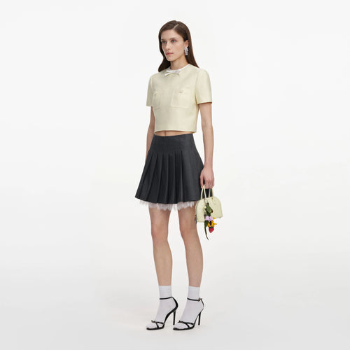 SPO-PF2-001T YELLOW TAFFETA TOP