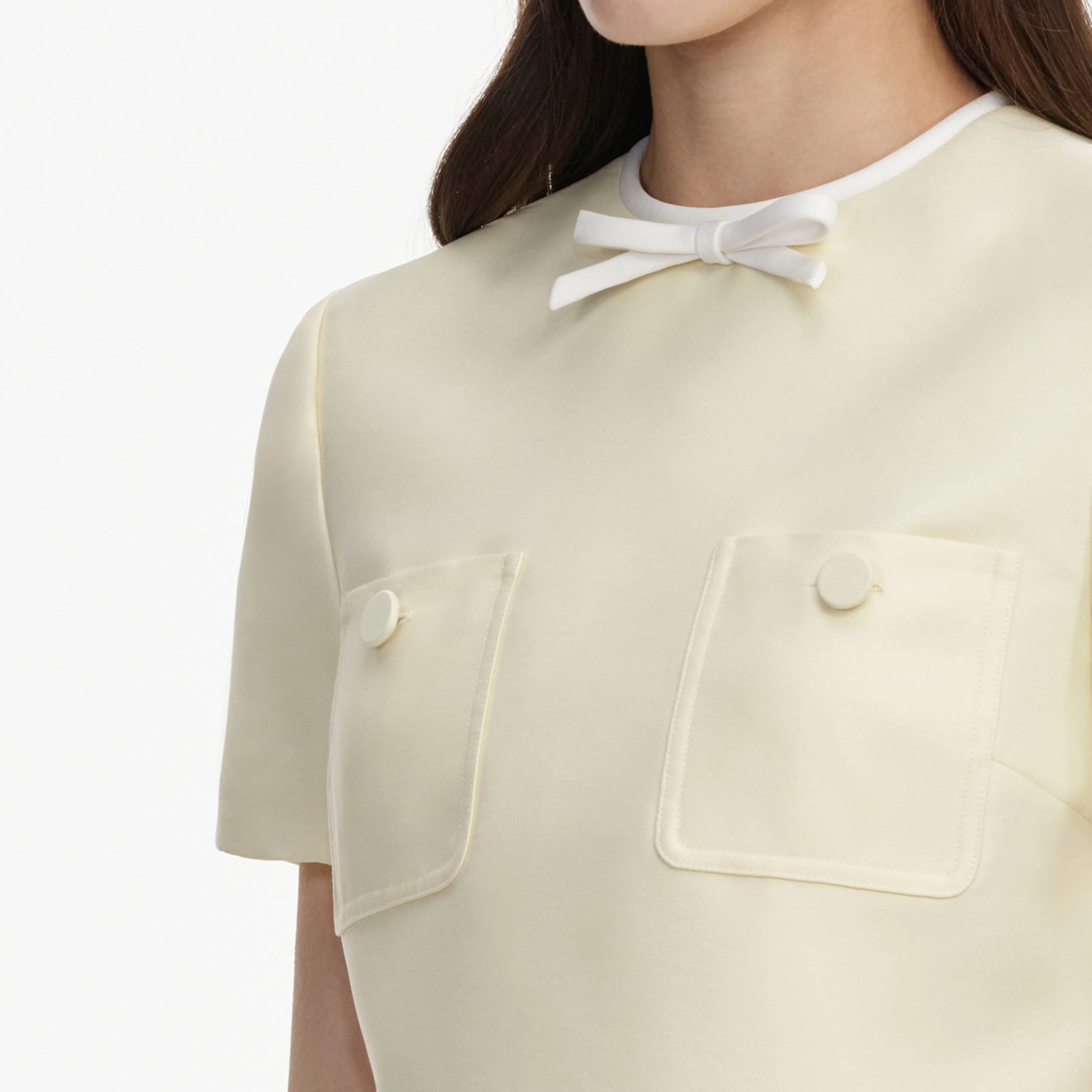 SPO-PF2-001T YELLOW TAFFETA TOP