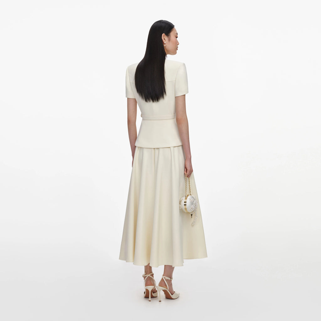 SPO-PF26-011M YELLOW CREPE TAILORED DRESS