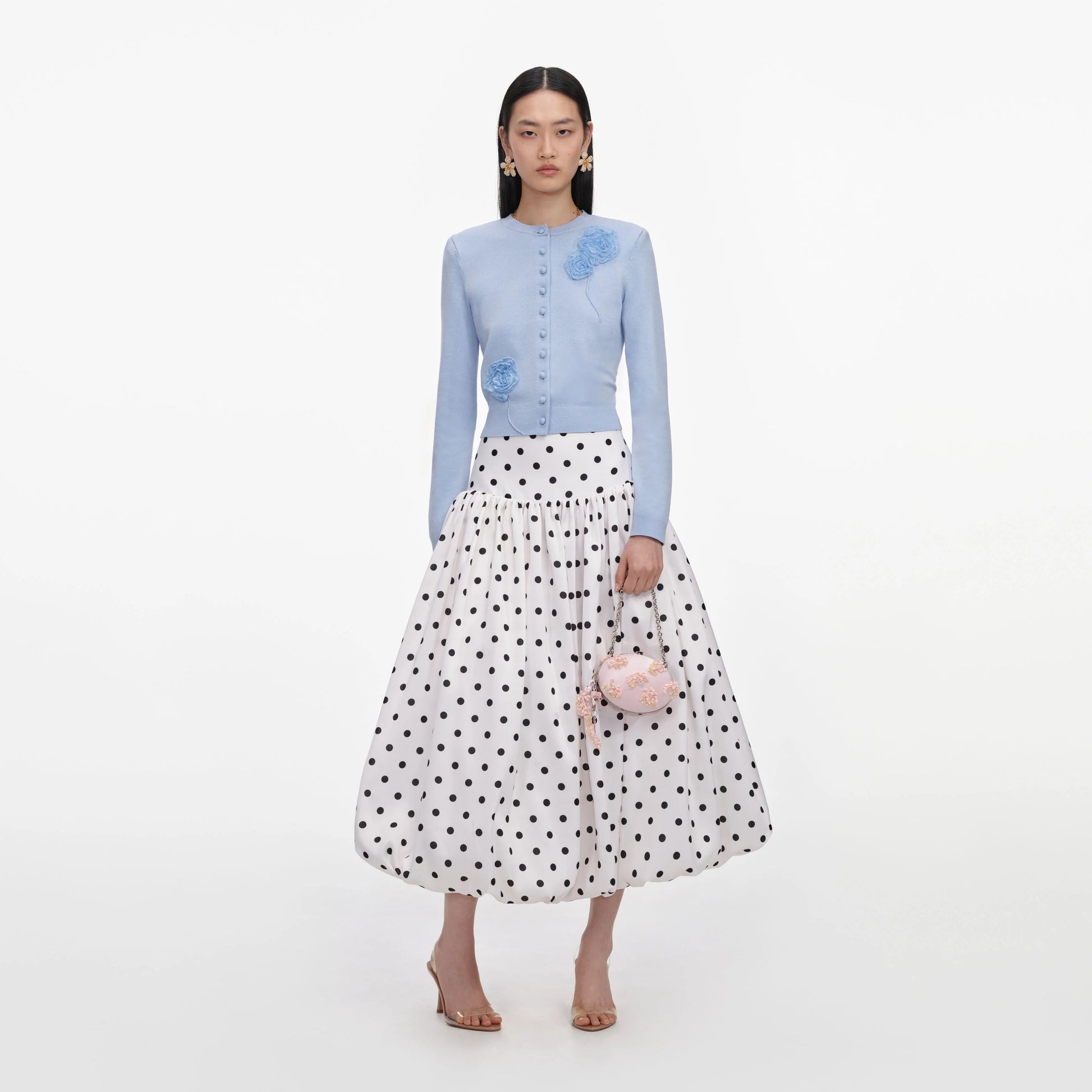 SPO-PF26-068C BLUE FLOWER KNIT CARDIGAN