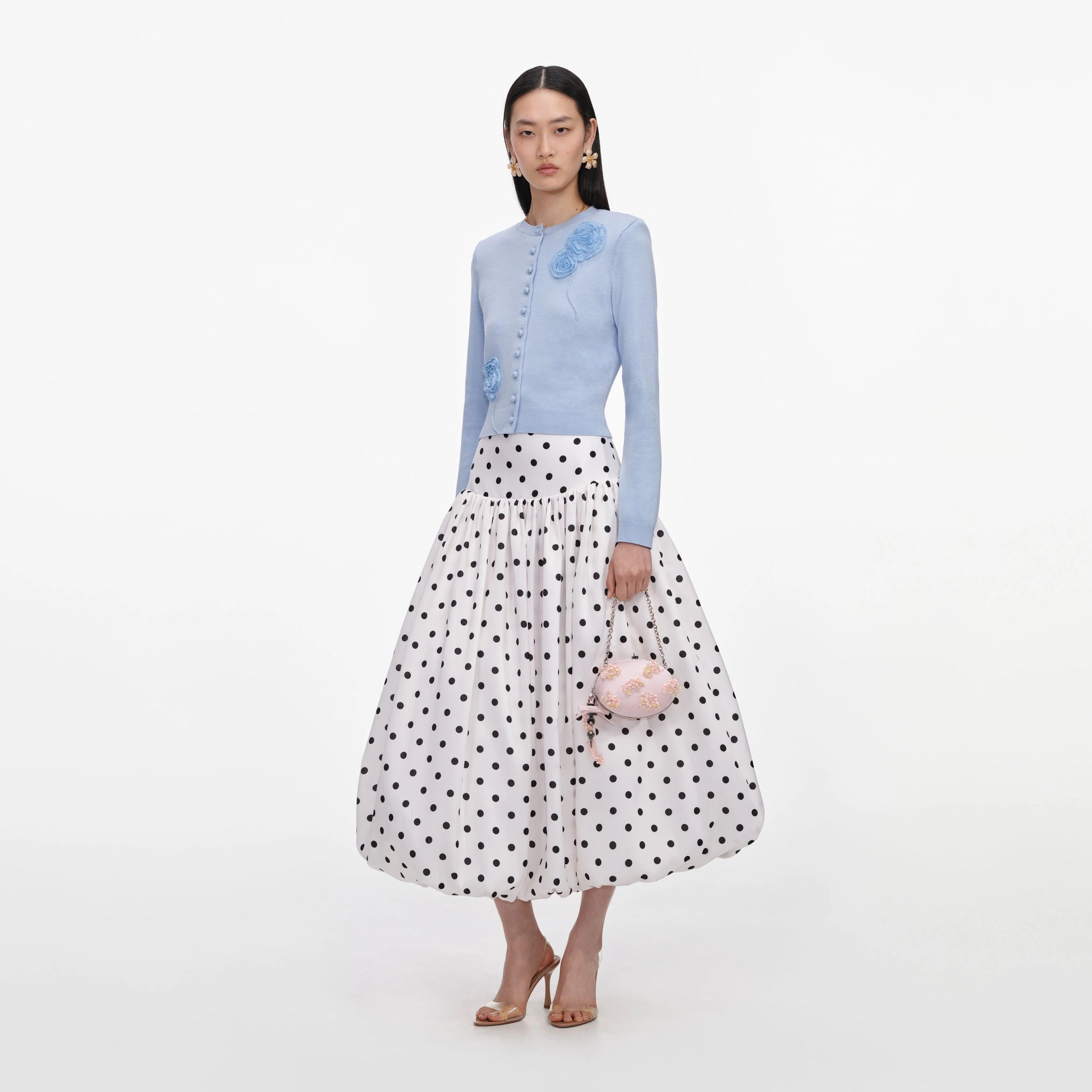 SPO-PF26-068C BLUE FLOWER KNIT CARDIGAN
