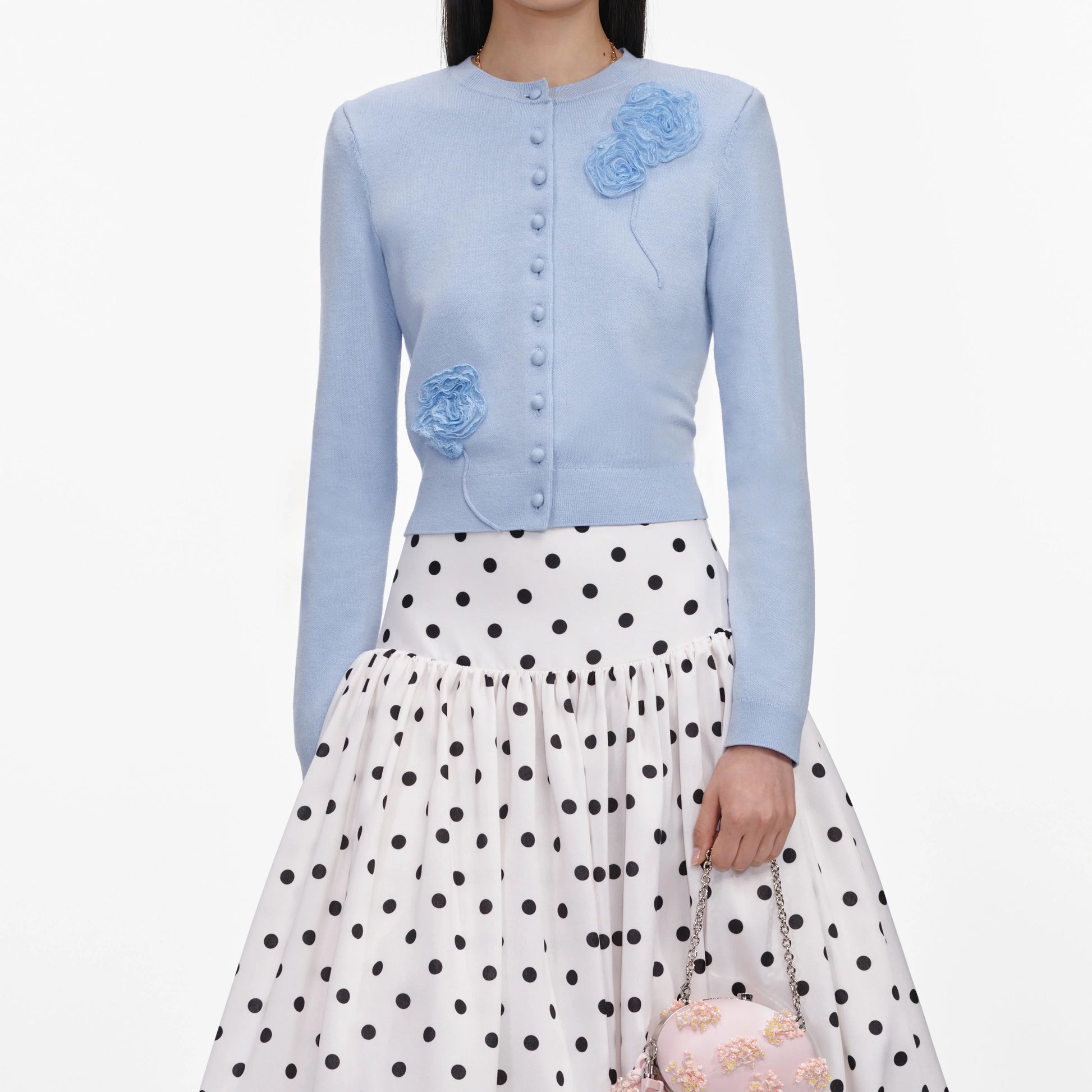 SPO-PF26-068C BLUE FLOWER KNIT CARDIGAN