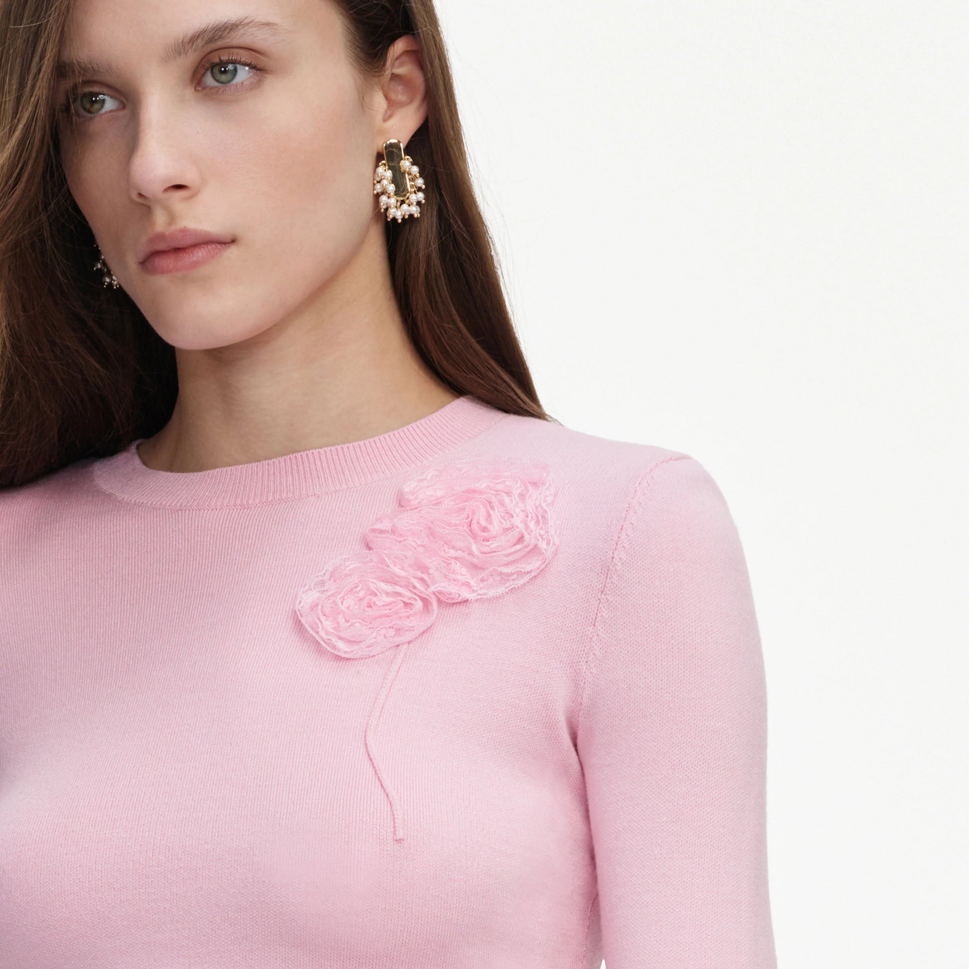 SPO-PF26-068TA PINK FLOWER KNIT TOP