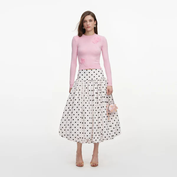SPO-PF26-068TA PINK FLOWER KNIT TOP