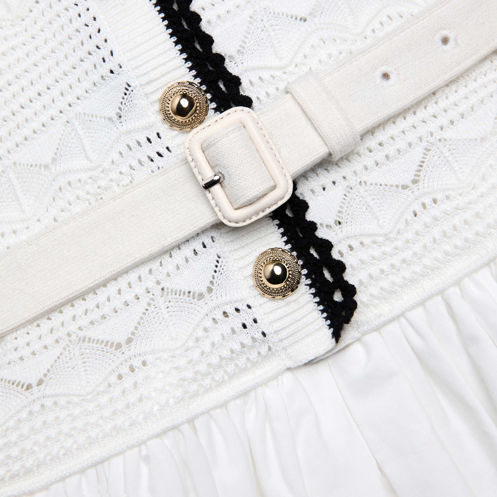 SPO-PF26-075MC WHITE KNIT LINEN DRESS