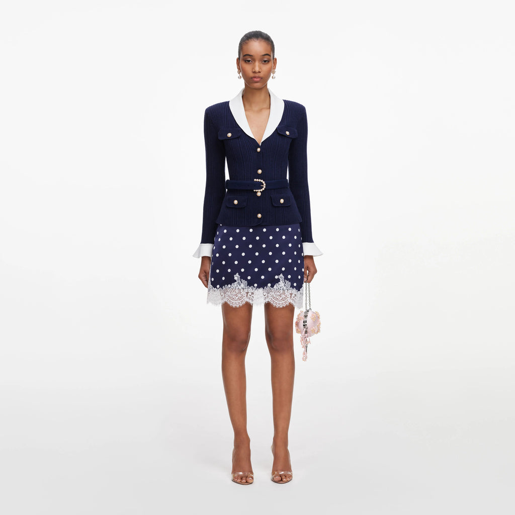 SPO-PF26-131C NAVY RIBBED KNIT CARDIGAN