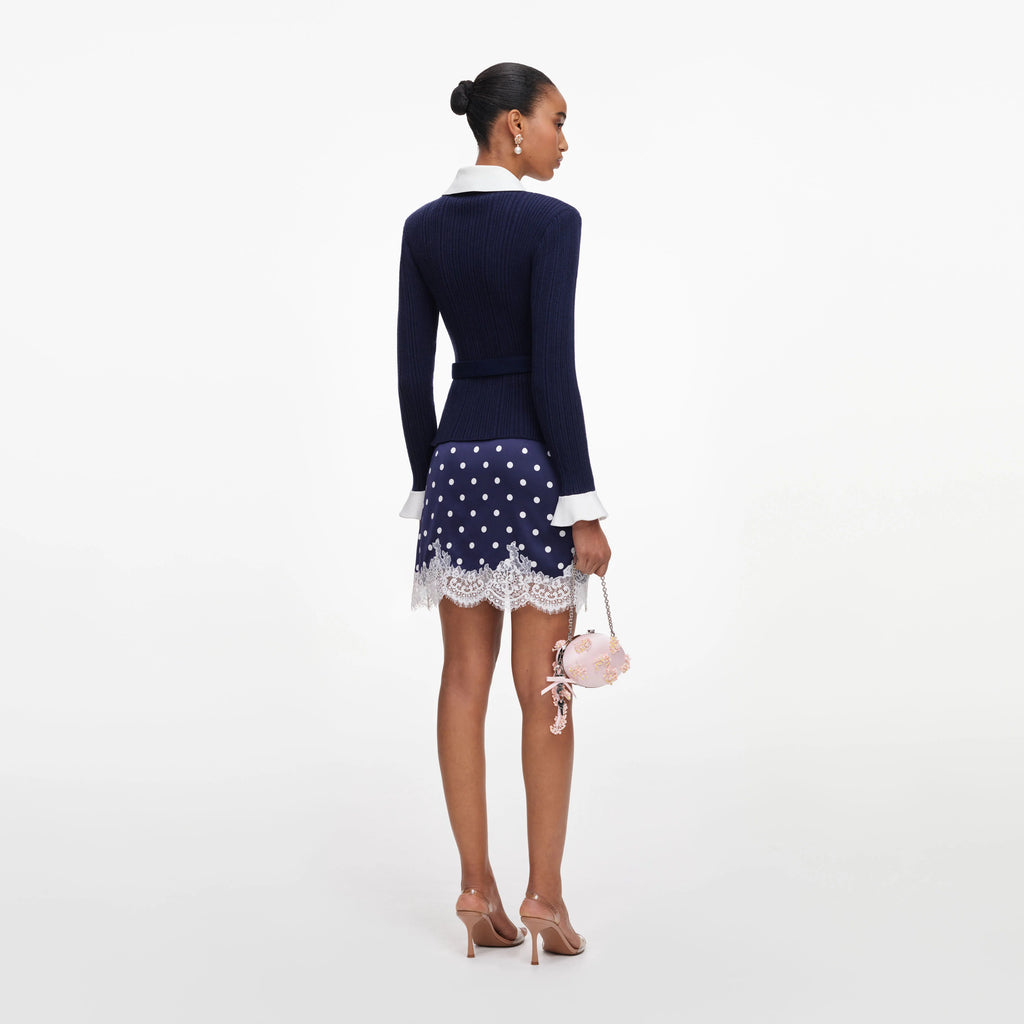 SPO-PF26-131C NAVY RIBBED KNIT CARDIGAN
