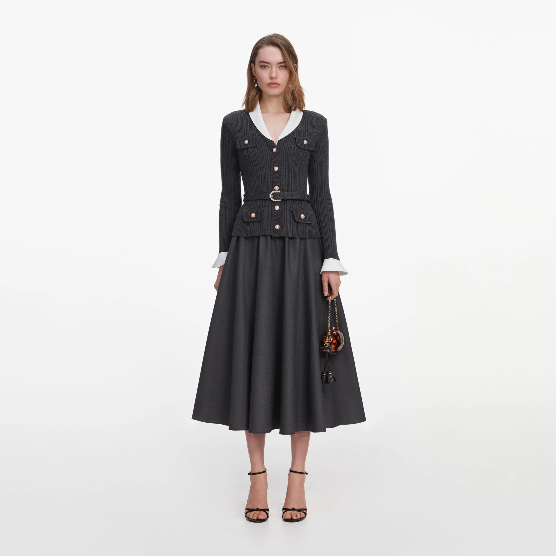 SPO-PF2-131MA GREY KNIT TWILL DRESS