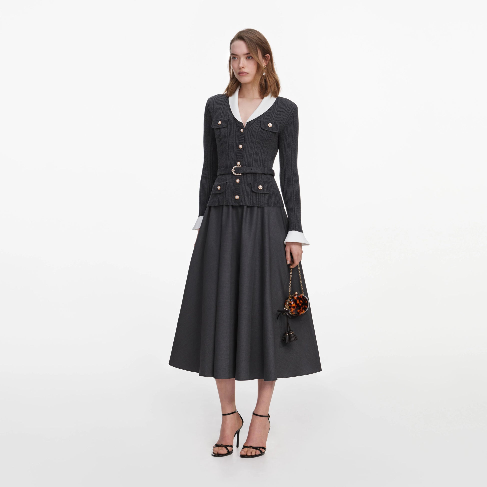 SPO-PF2-131MA GREY KNIT TWILL DRESS