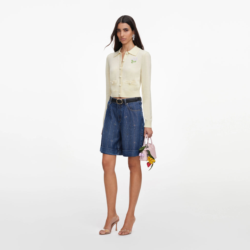 SPO-PF26-143CA YELLOW FLOWER CARDIGAN
