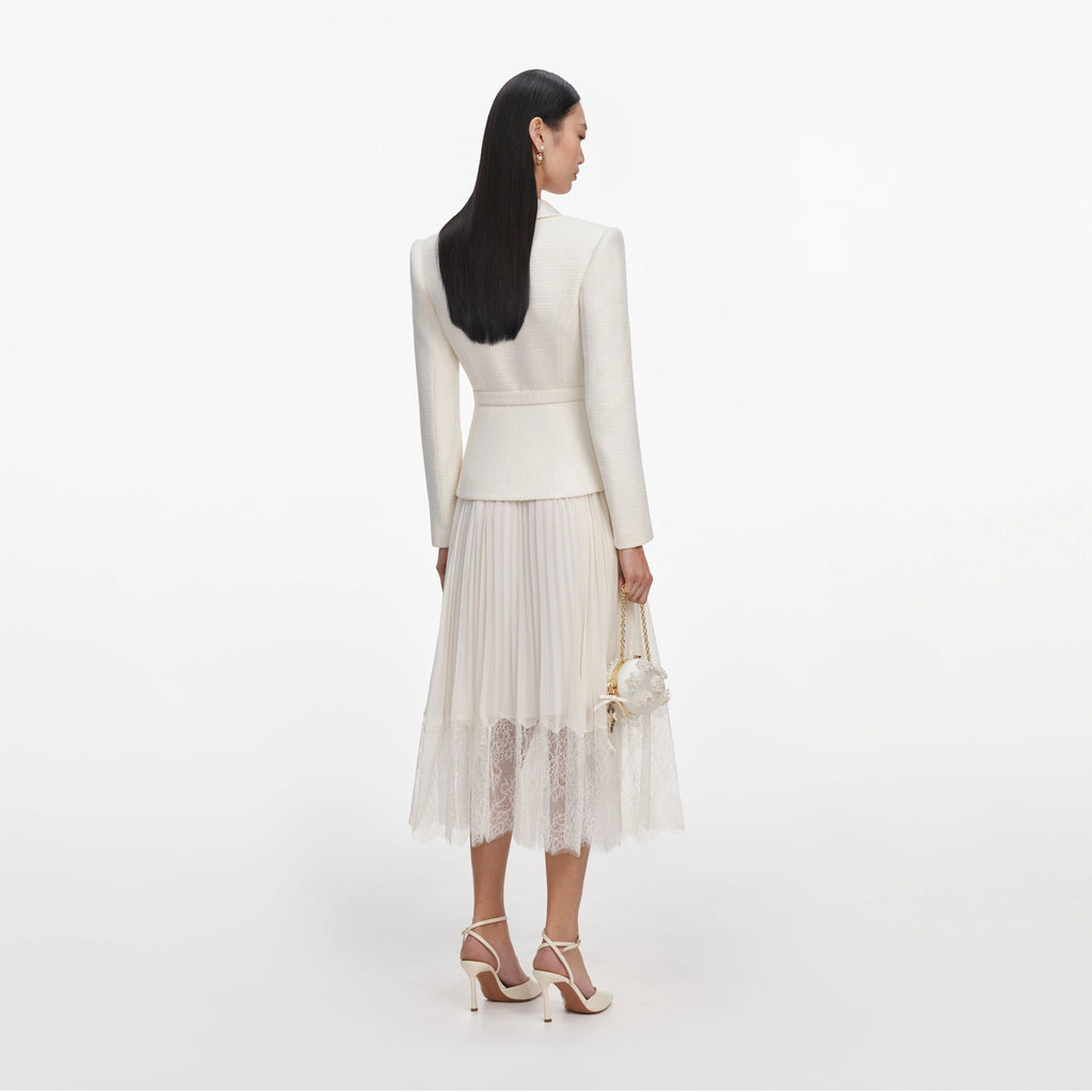 SPO-PF26-144M CREAM BOUCLE SHAWL DRESS