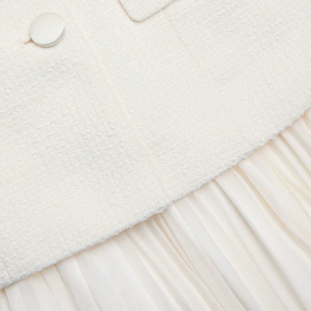SPO-PF26-144M CREAM BOUCLE SHAWL DRESS