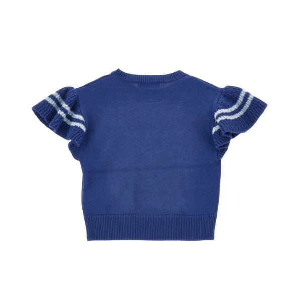 PHK-I9G308 NAVY LOGO KNIT TOP