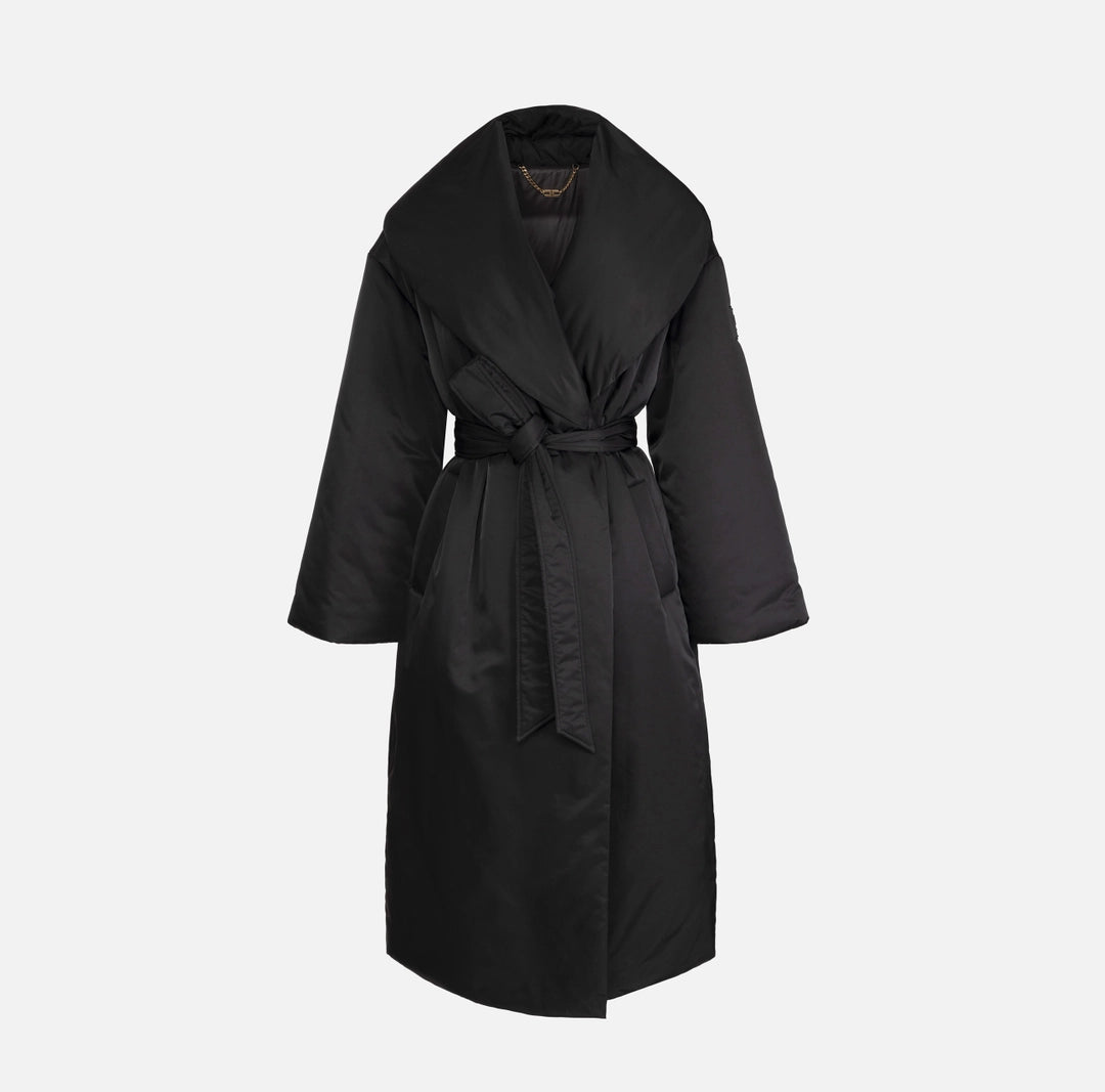 ELS-PI78H46 BLACK LONG PUFFER COAT
