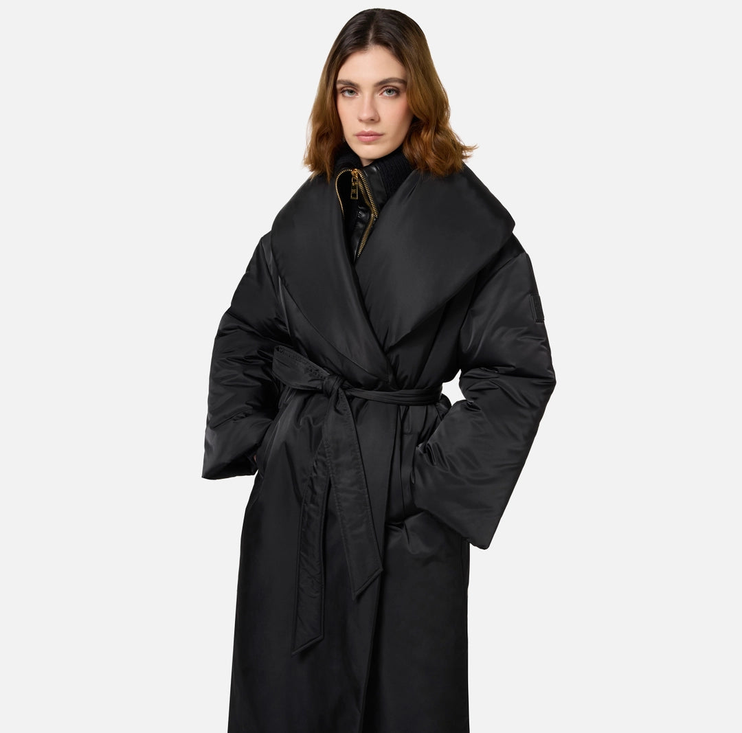 ELS-PI78H46 BLACK LONG PUFFER COAT