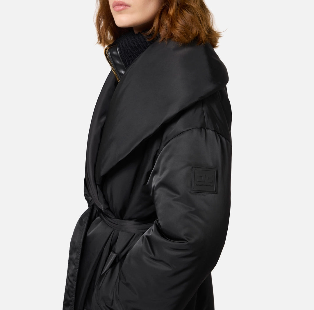ELS-PI78H46 BLACK LONG PUFFER COAT