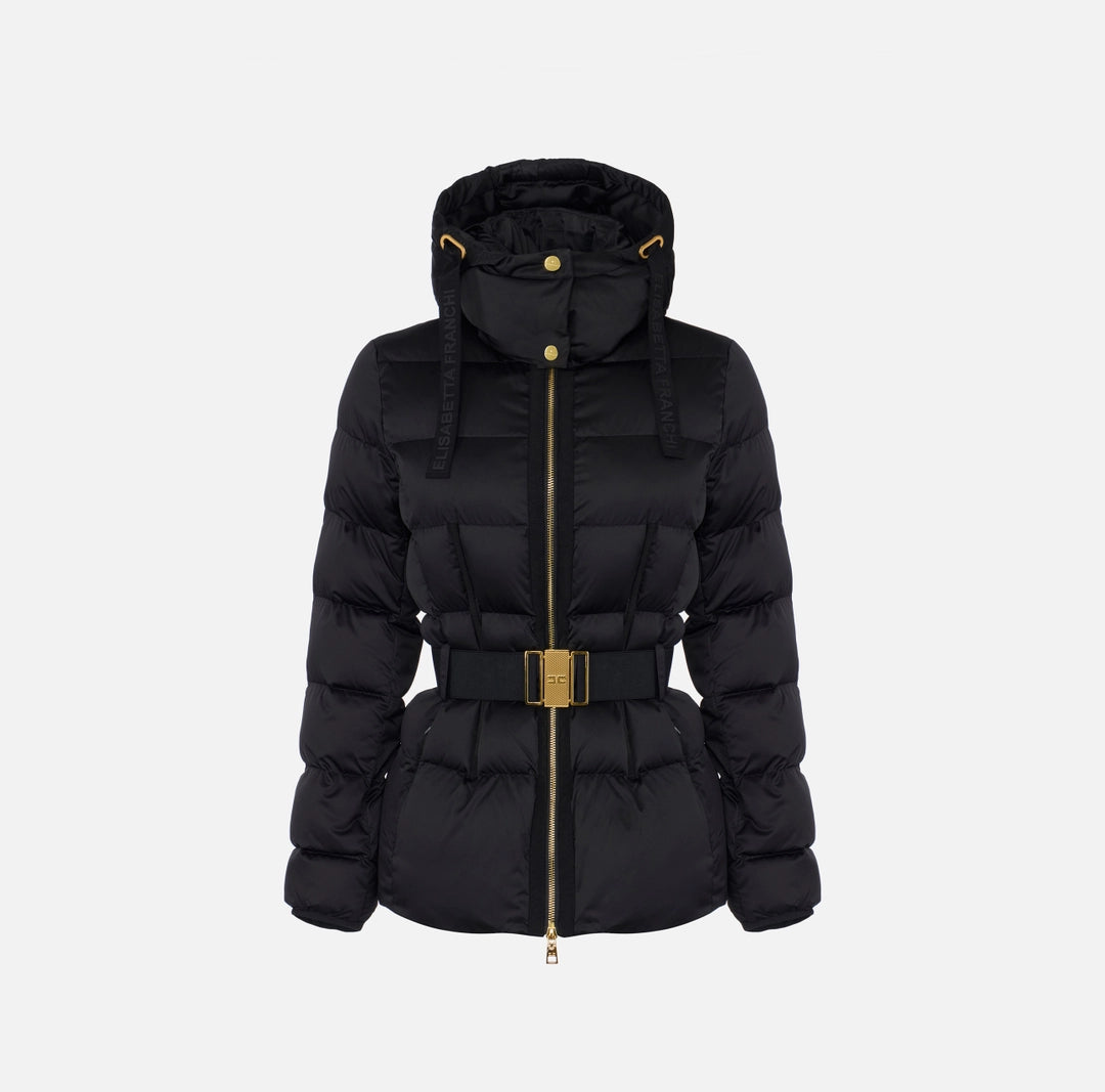 ELS-PI92D66 BLACK DOWN BELTED JACKET