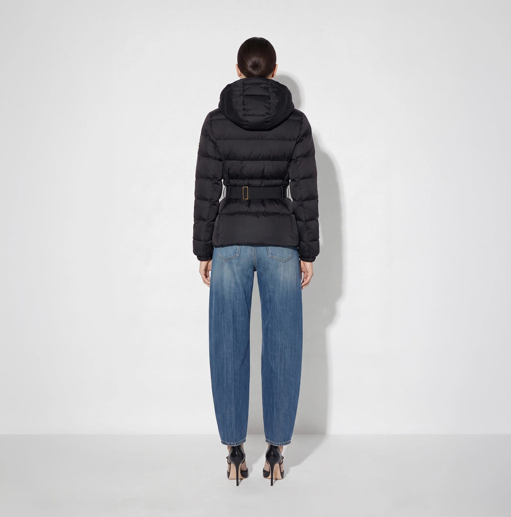 ELS-PI92D66 BLACK DOWN BELTED JACKET