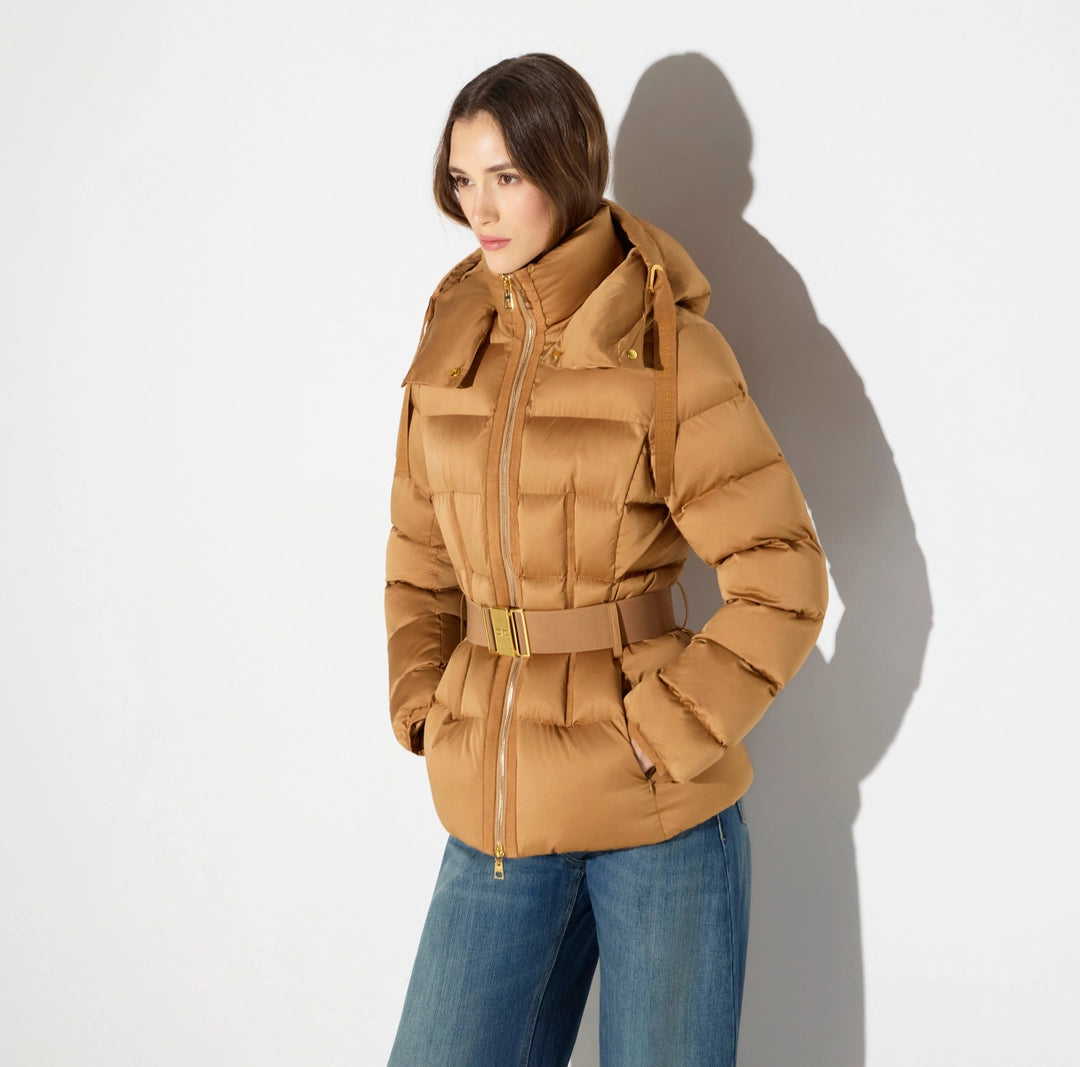 ELS-PI92D66 BLACK DOWN BELTED JACKET