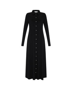 PAR-D428 BLACK RHINESTONE BUTTON DOWN DRESS