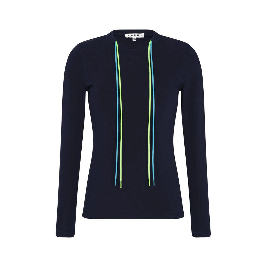 PAR-T350 BLACK DRAWTRING TOP