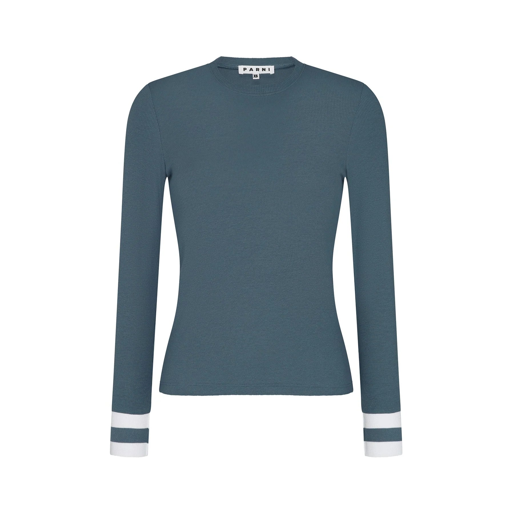 PARNI T348 DUSTY BLUE POLO CUFF TOP