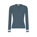 PARNI T348 DUSTY BLUE POLO CUFF TOP