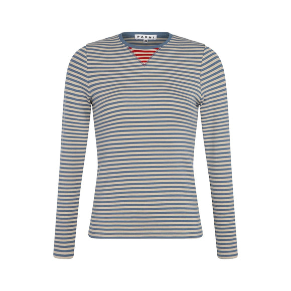 PAR-T355 NAVY&BEIGE STRIPED TOP