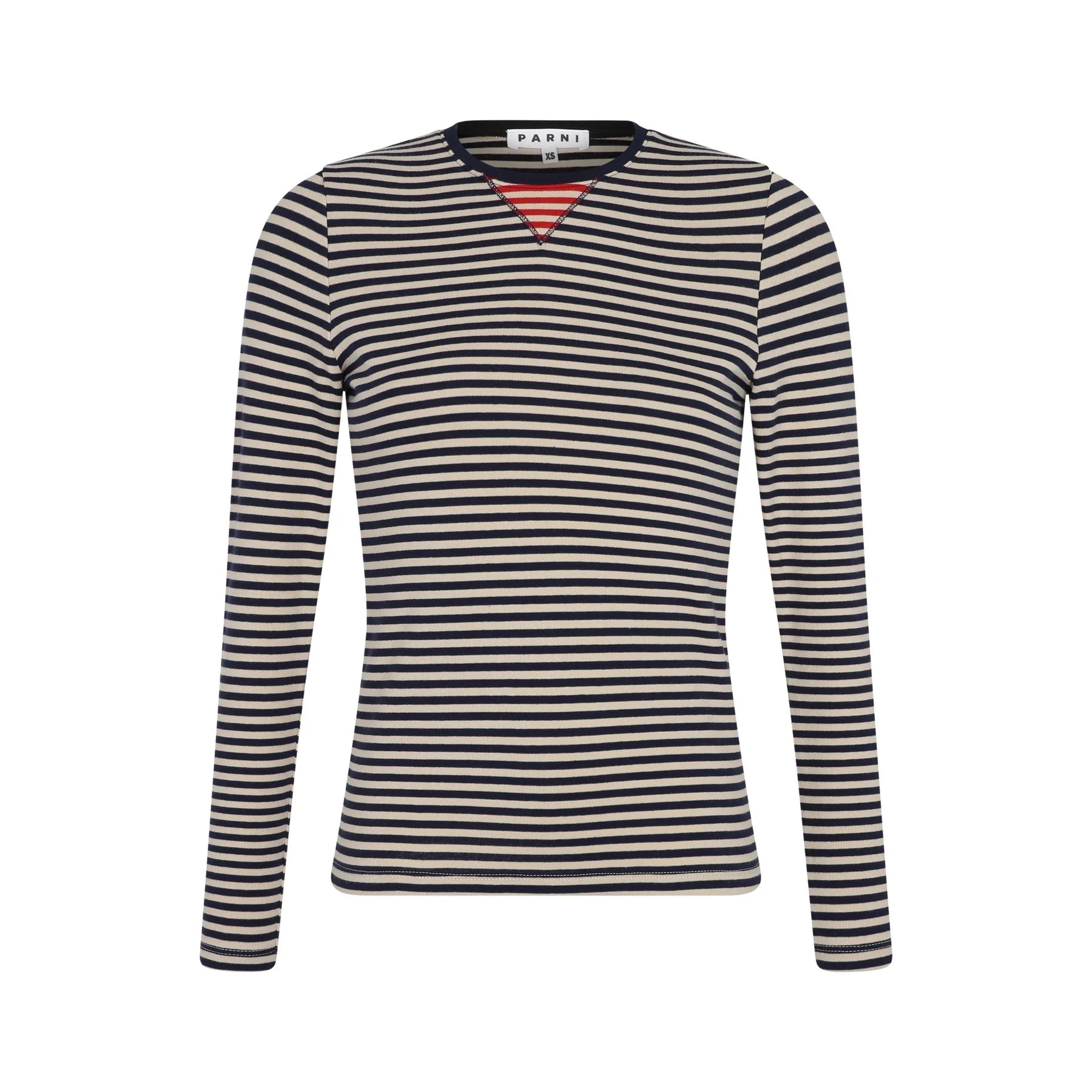 PAR-T355 NAVY&BEIGE STRIPED TOP