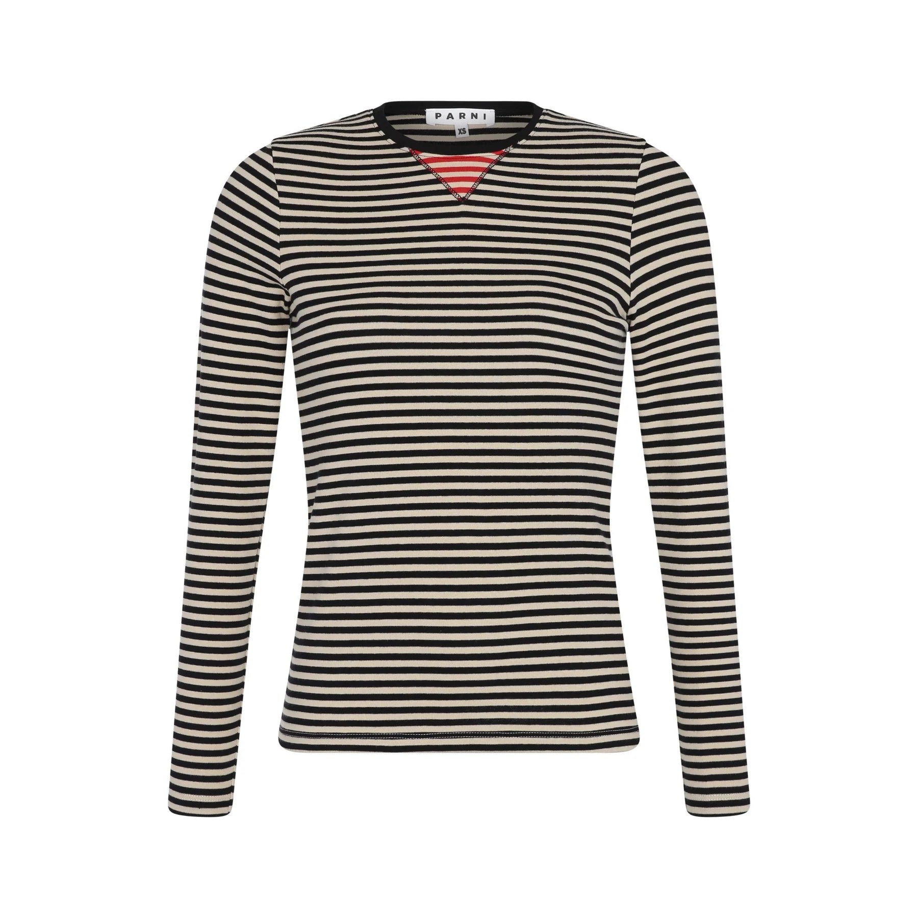 PAR-T355 NAVY&BEIGE STRIPED TOP