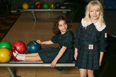 PHK-I1F308 NAVY&GREEN CHECKED BLOUSE