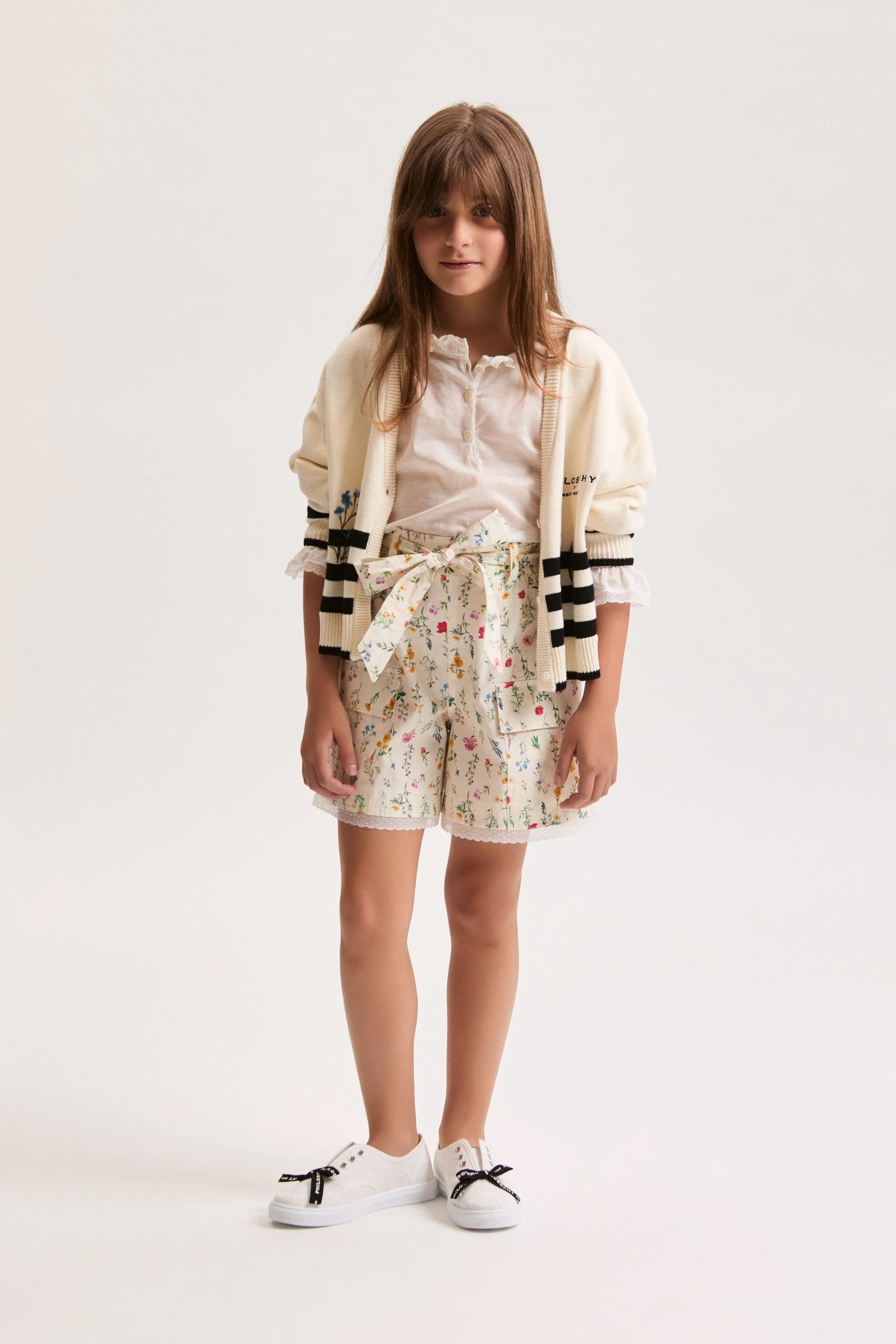 PHK-I9G802 CREAM STRIPE FLORAL CARDIGAN