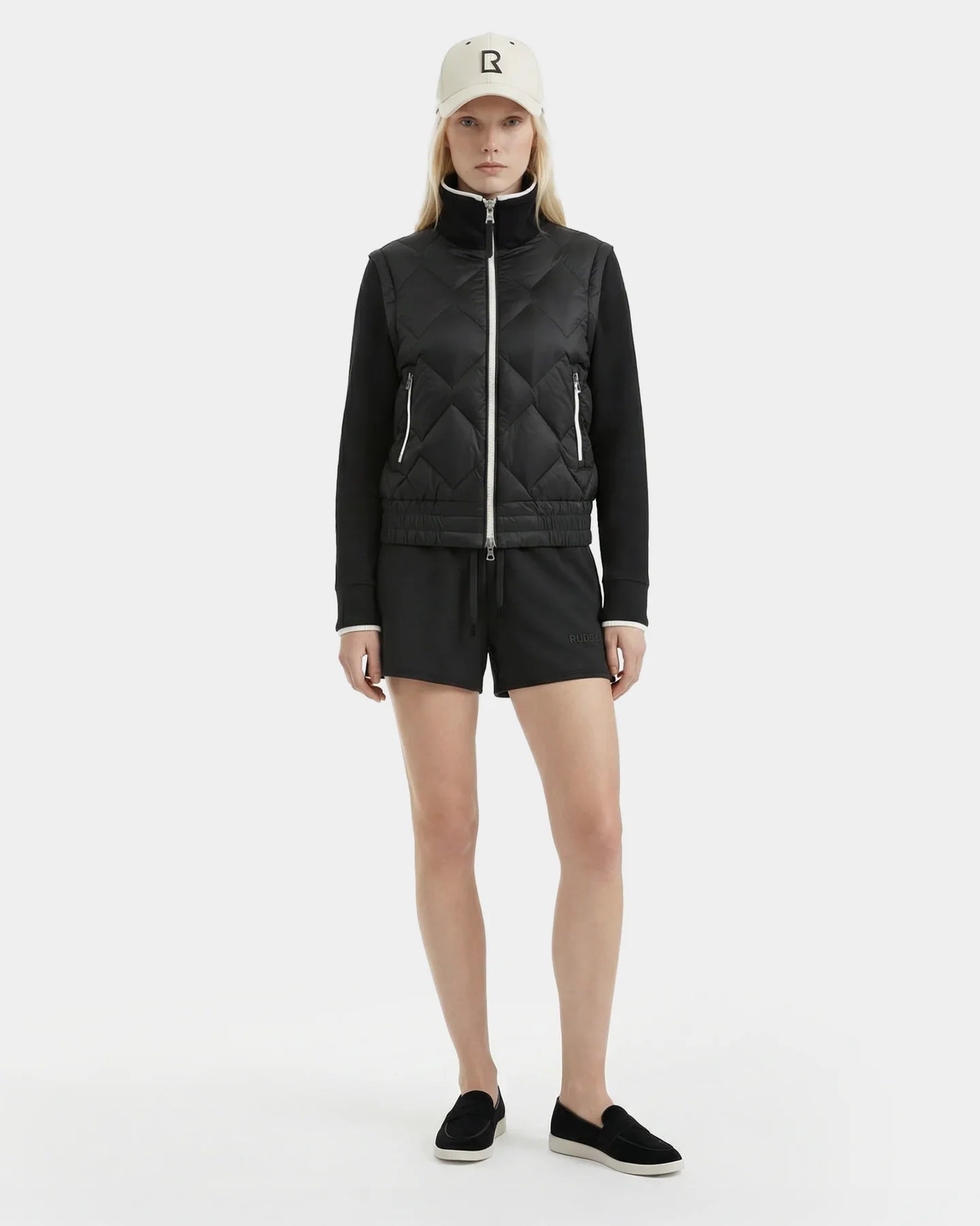 RUD-8126022 PRISA BLACK&WHITE QUILTED JACKET