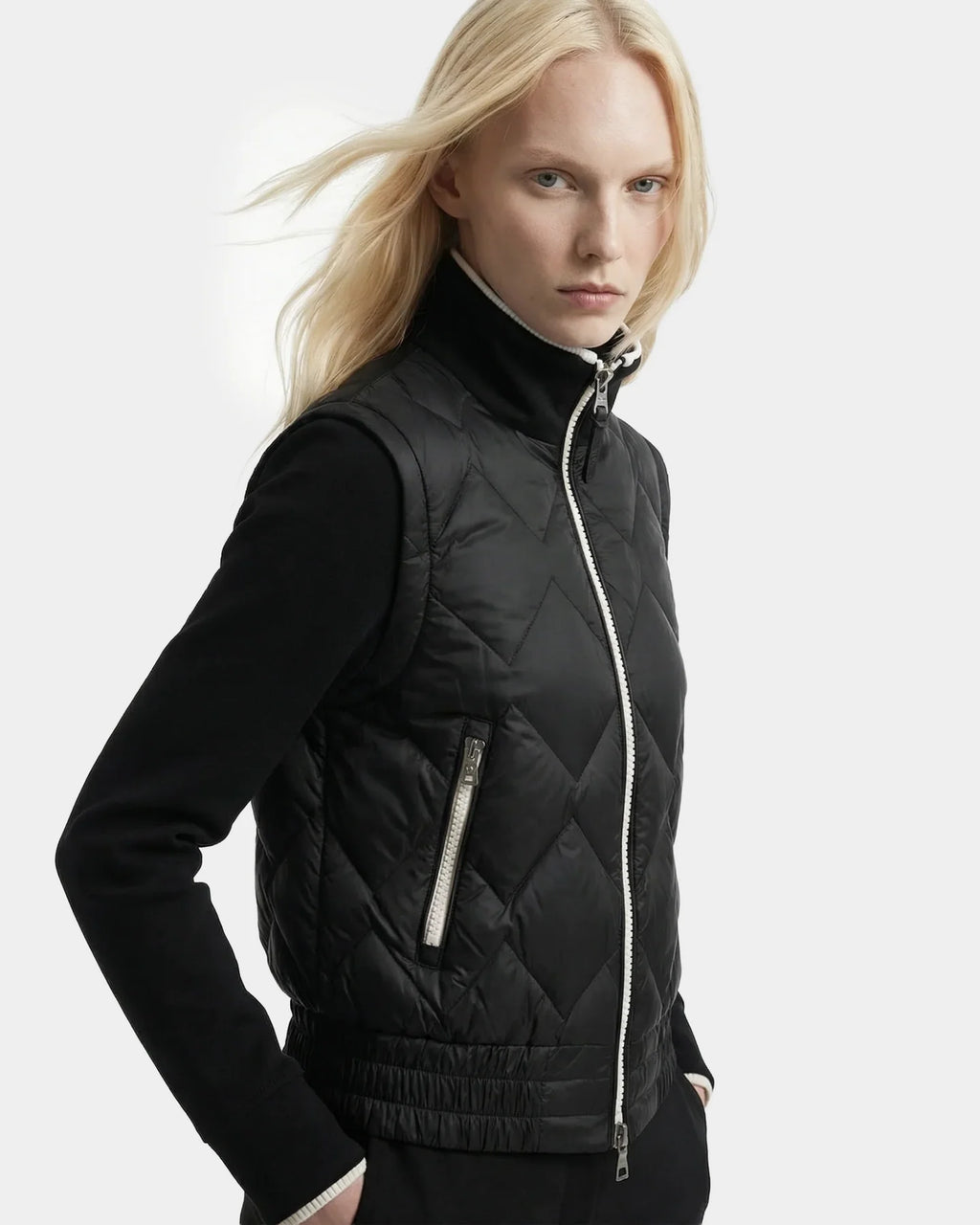 RUD-8126022 PRISA BLACK&WHITE QUILTED JACKET