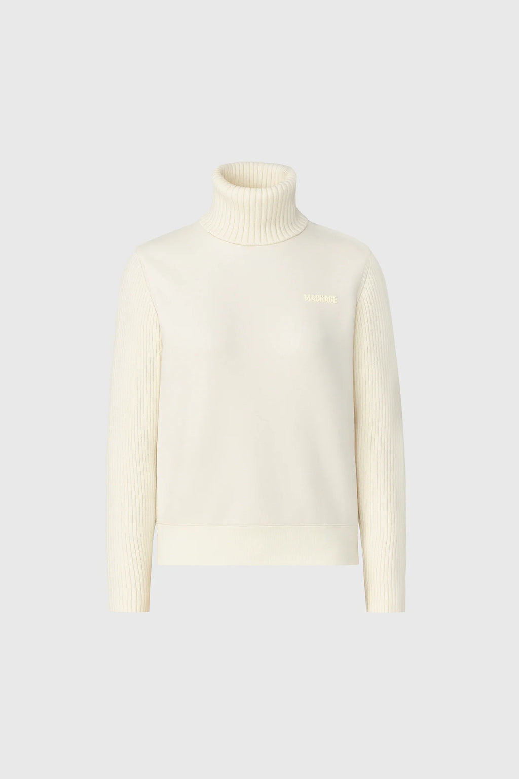 MKG-RALEIGH IVORY KNIT TURTLENECK