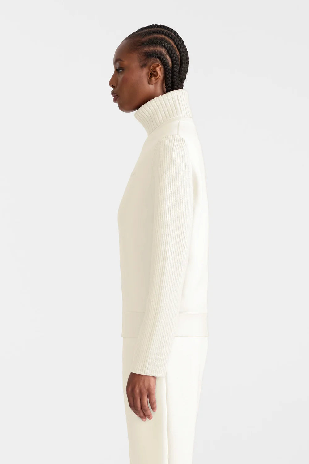 MKG-RALEIGH IVORY KNIT TURTLENECK