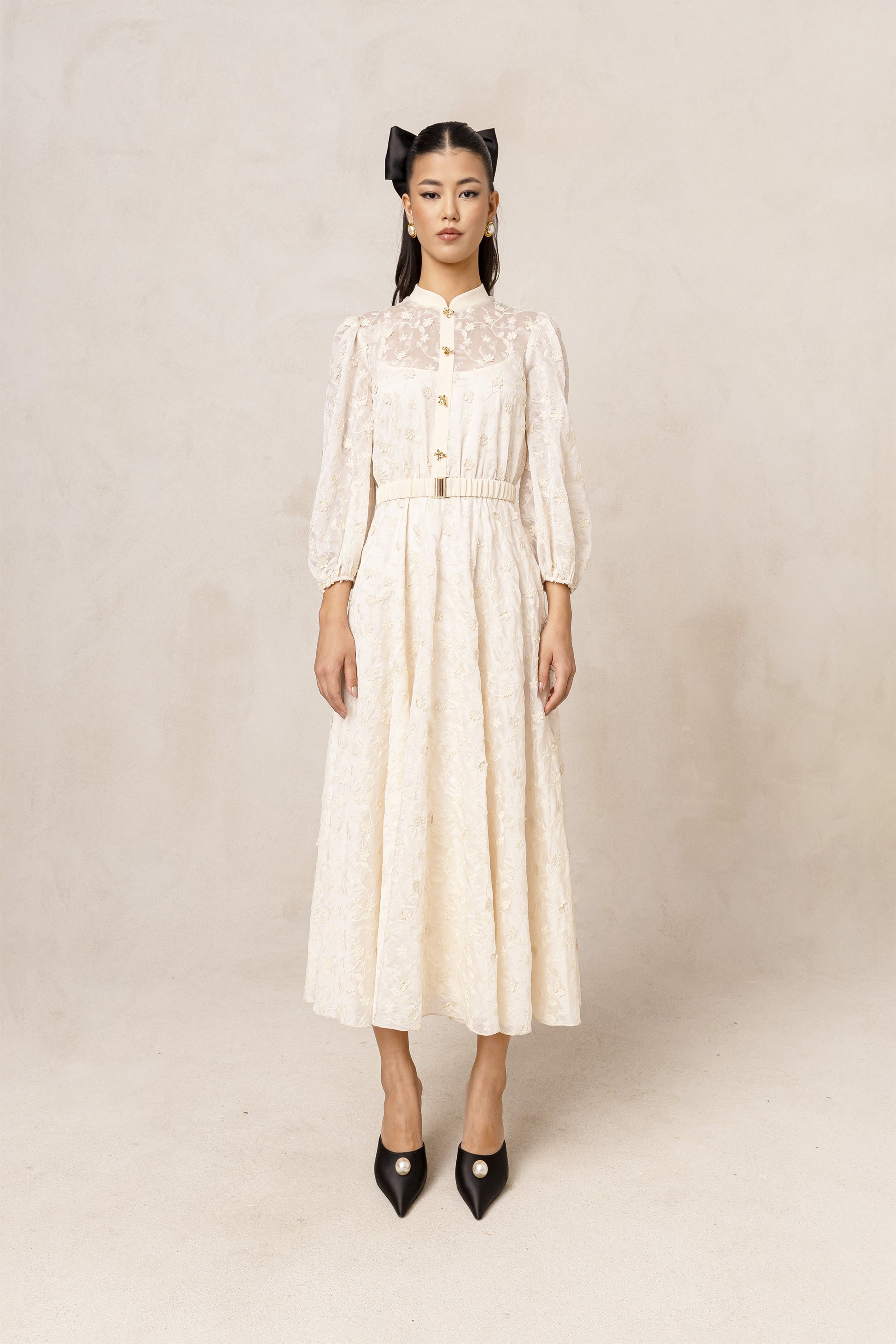 NIS-RC15719 IVORY LACE DRESS