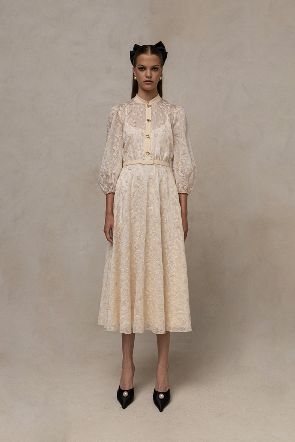 NIS-RC15719 IVORY LACE DRESS