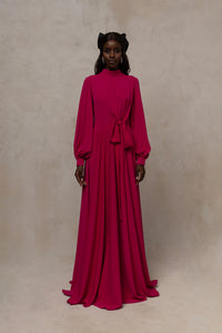 NIS-RS15706 BLACK RAISED COLLAR DRESS
