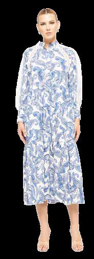 NISSA RZ149 BLUE &WHITE PRINT DRESS