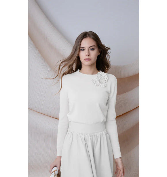 MUN-MNS4567 IVORY ROSAIRE TOP