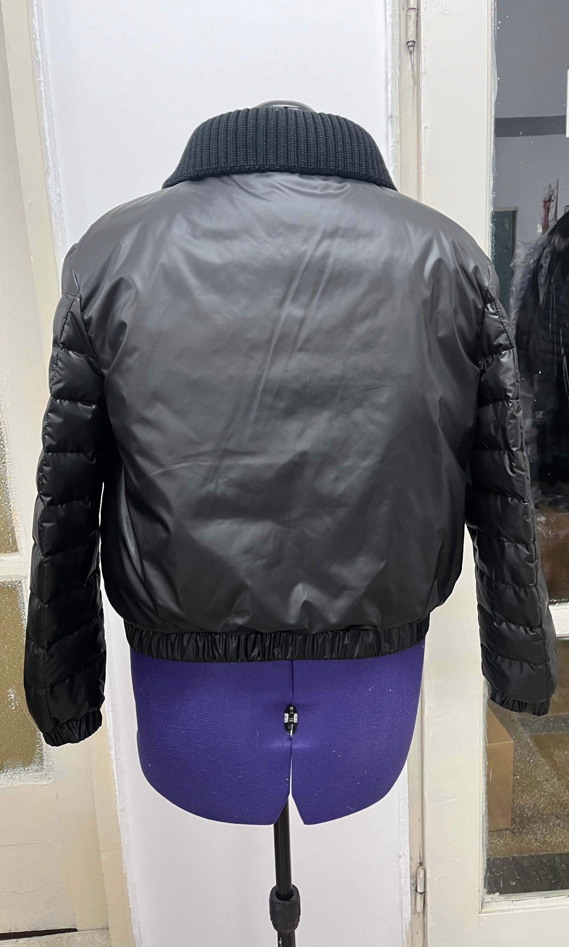 IDD-S1301-01-D  KNIT COLLAR BLACK JACKET