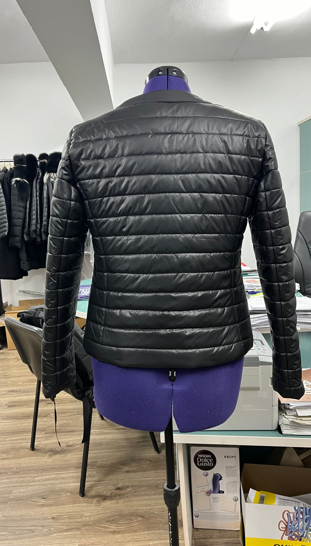 IDD-S1323-01-D QUILTED BLACK JACKET