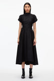 PLM-S31-951LCE BLACK POPLIN FLARE DRESS