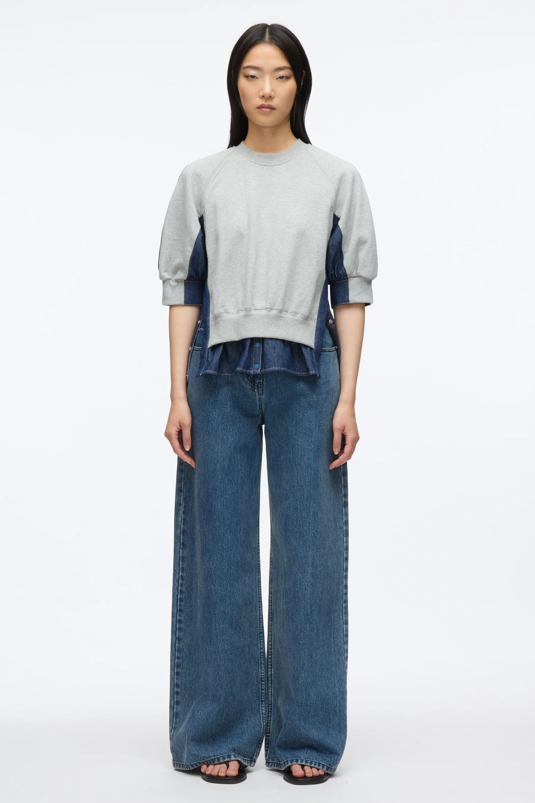 PLM-S251-10306UFT ECRU&DENIM TOP