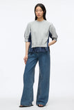 PLM-S251-10306UFT ECRU&DENIM TOP